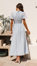 Summer Midi Dress with V-Neck