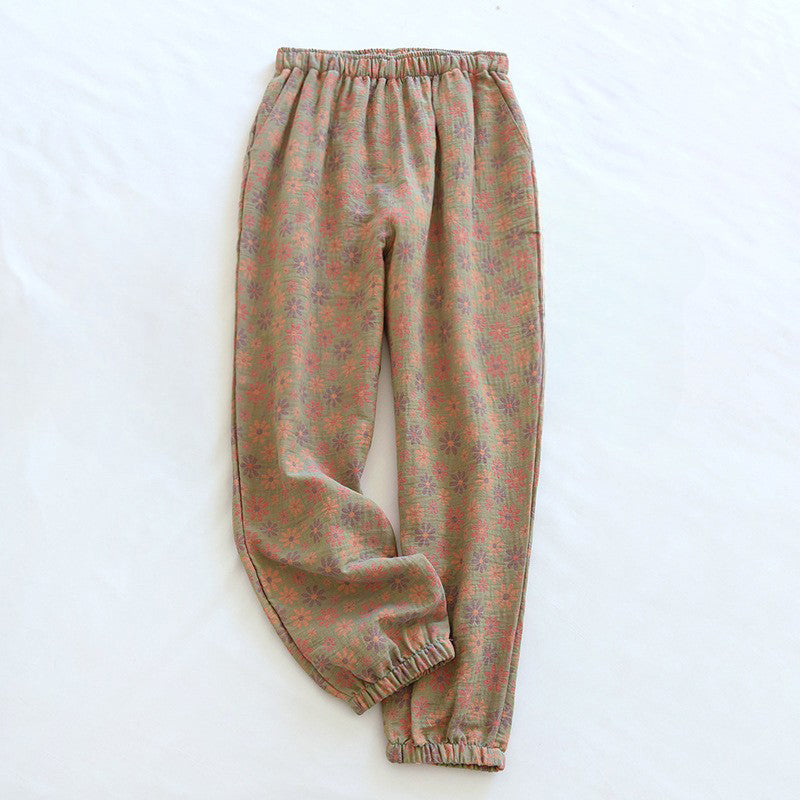 Women's Lightweight Floral Pattern Lounge Pants – Soft Sleepwear Trousers