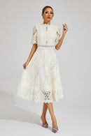 Lace Midi Dress – Elegant Scoop Neckline for Weddings and Special Events
