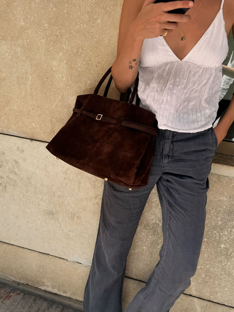 Ladies Handbag Suede 7