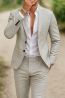 Men’s Lightweight Slim Fit Suit – Breathable Tailored Summer Formal Style