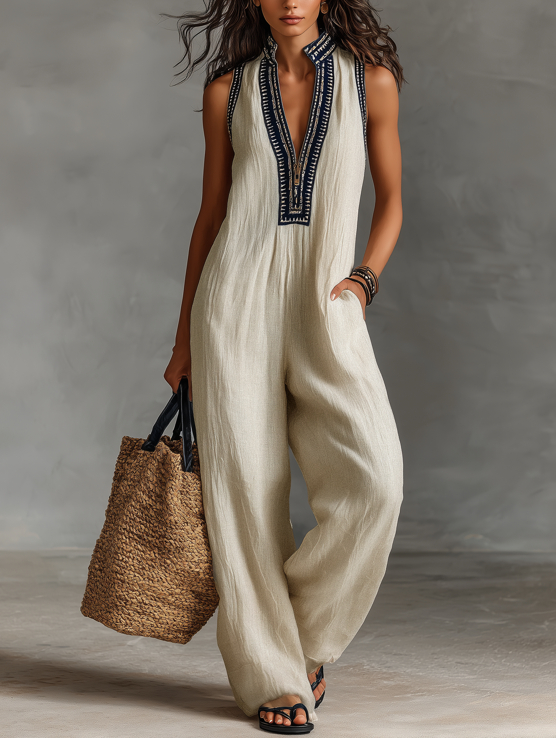 Minimalist Linen Blend Jumpsuit: Effortless Comfort for Every Occasion