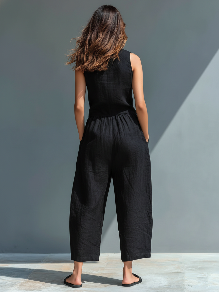 Minimalist Linen Blend Jumpsuit: Effortless Comfort for Everyday Wear