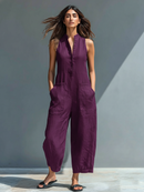 Minimalist Linen Blend Jumpsuit: Effortless Comfort for Everyday Wear 6