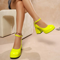 Women’s Elegant Platform Heeled Shoes – Adjustable Strap Comfort Heels