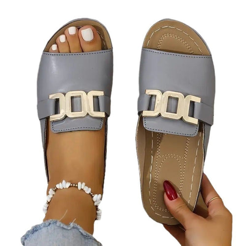Women’s Slip On Buckle Wedge Sandals – Comfortable Platform Shoes