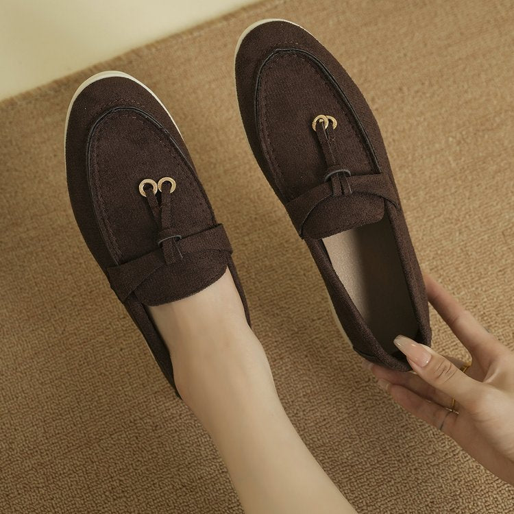 Women’s Flat Slip On Suede Loafers – Comfortable Casual Walking Shoes
