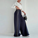 Women’s Wide Leg Sports Trousers – Loose Fit With Side Pockets
