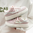 Women's Pink Platform Sneakers With Fleece Lining