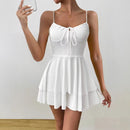 Women’s Classy Skater Dress With Spaghetti Straps – Elegant Flowy Fit Dress