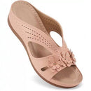 Women's Comfortable Footbed Sandals With Floral Design – Orthopedic Summer Comfort
