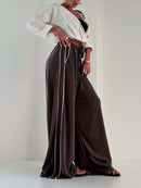 Women’s Wide Leg Sports Trousers – Loose Fit With Side Pockets