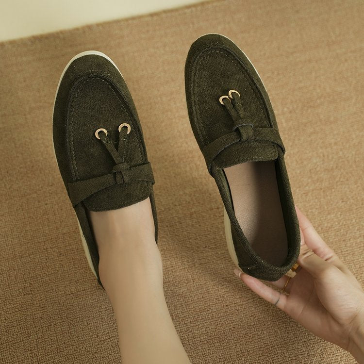 Women’s Flat Slip On Suede Loafers – Comfortable Casual Walking Shoes