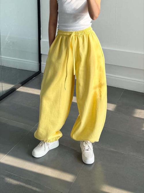 Women's Comfortable Wide Leg Trousers With Elastic Waistband – Relaxed Fit Pants