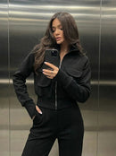 Women’s Warm Sweatsuit Set – Cozy Tracksuit With Pockets High Collar