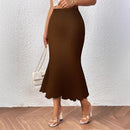 Women’s High-Waisted Pencil Skirt – Scalloped Hem Elegant Fit