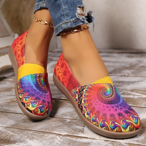 Women’s Colorful Slip On Ballerina Flats – Elastic Cuff Comfort Shoes