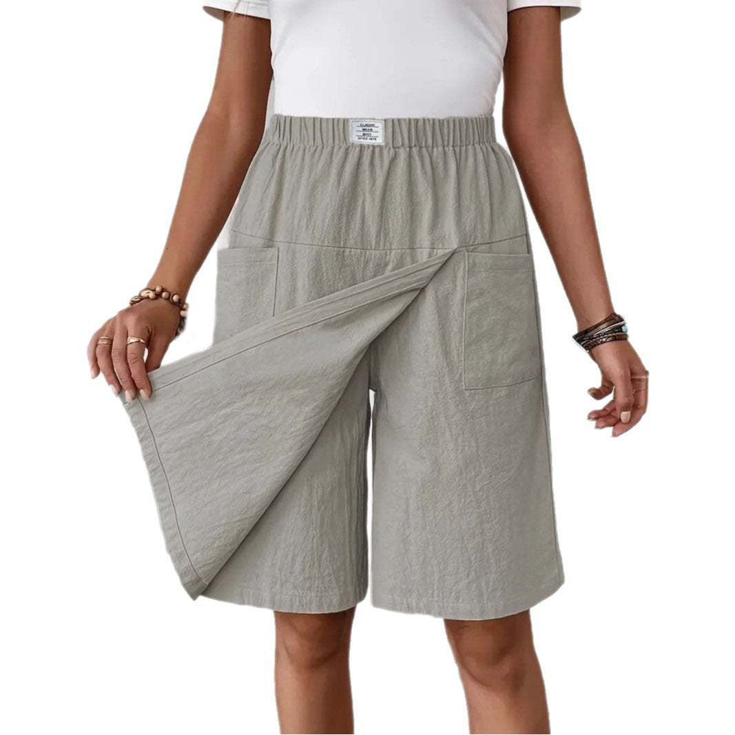Women's Stylish Linen Shorts With Elastic Waistband – Casual Summer Piece