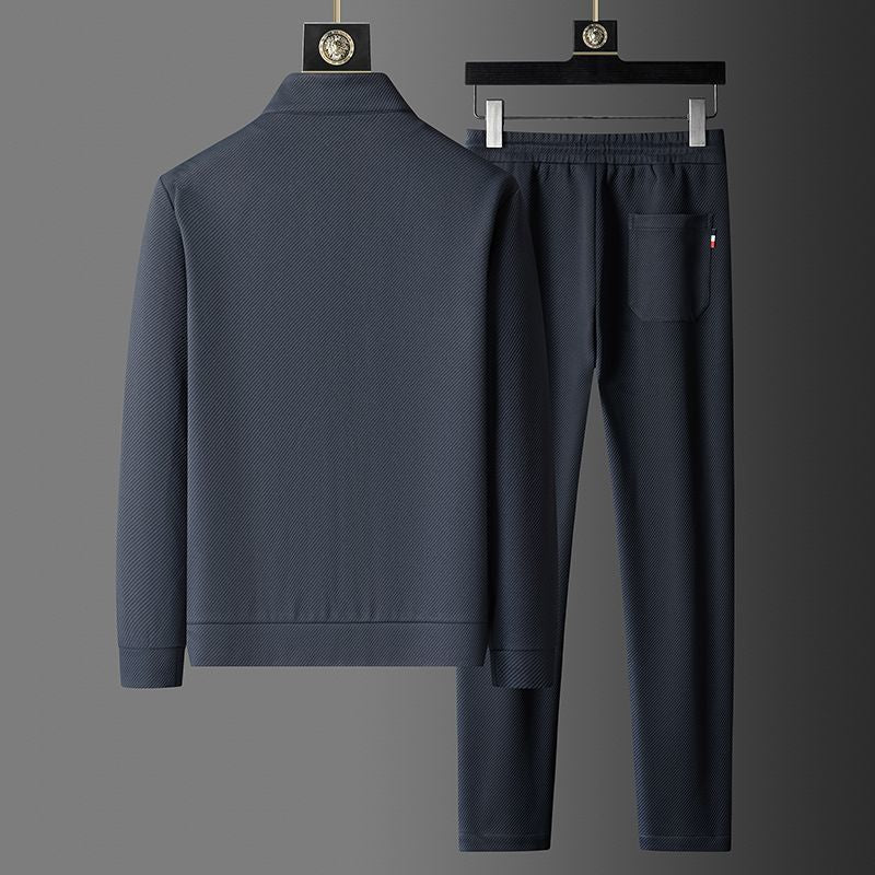 Men’s Black Two Piece Sportswear Tracksuit Set – Athletic Gym Outfit