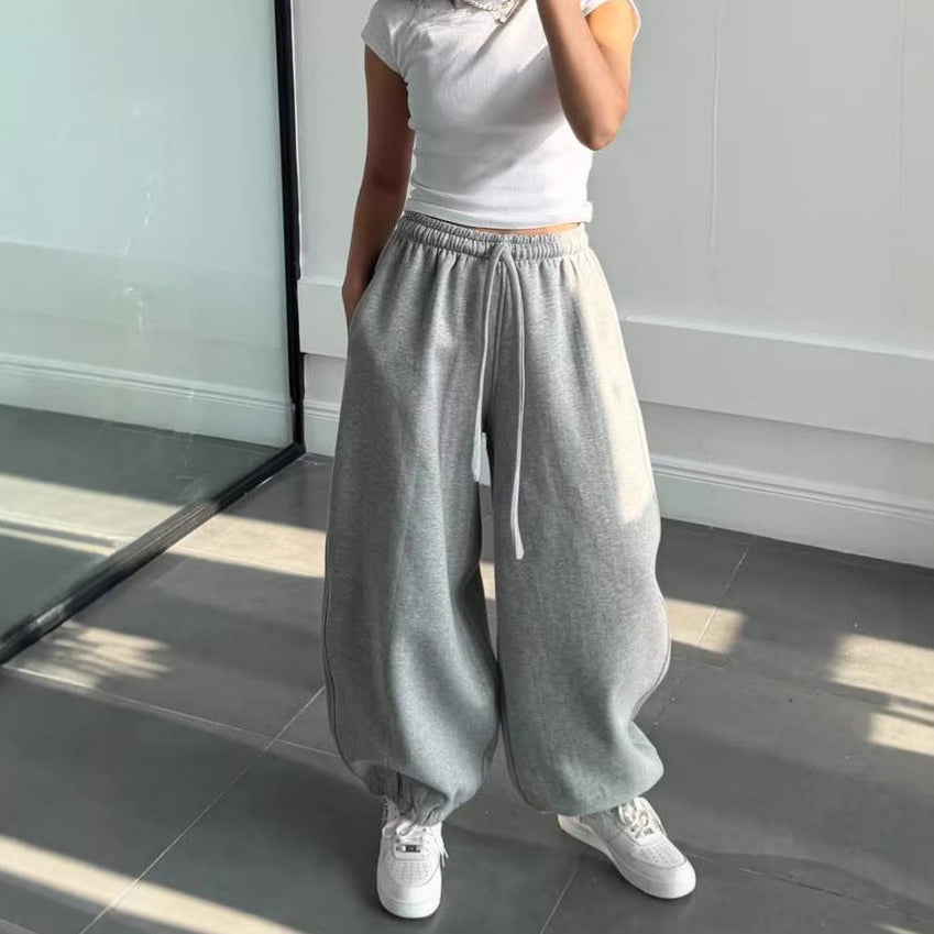 Women's Comfortable Wide Leg Trousers With Elastic Waistband – Relaxed Fit Pants