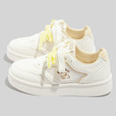 Women's Breathable Laced Up White Mesh Sneakers