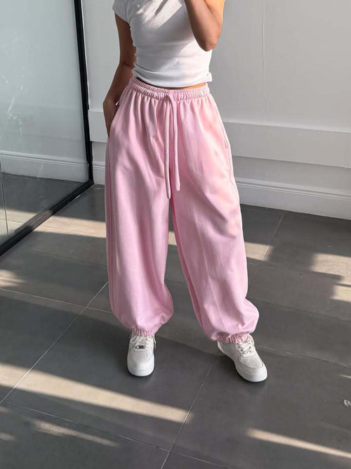 Women's Comfortable Wide Leg Trousers With Elastic Waistband – Relaxed Fit Pants