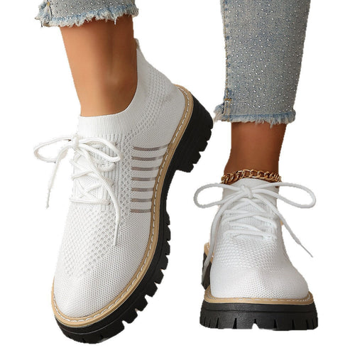 Women’s Lace Up Mesh Sneakers – Breathable Running Shoes With Grip Sole