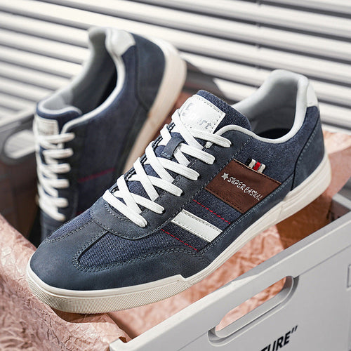 Women’s Blue Lace-Up Sneakers With Non-Slip Sole – Cushioned Comfort Shoes