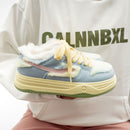 Women's Pink Platform Sneakers With Fleece Lining