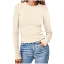 Women’s Fitted Ribbed Long Sleeve Top – Slim Stretch Everyday Shirt