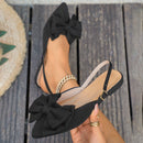 Women’s Elegant Slingback Ballerina Flats – Bow Detail Comfort Shoes