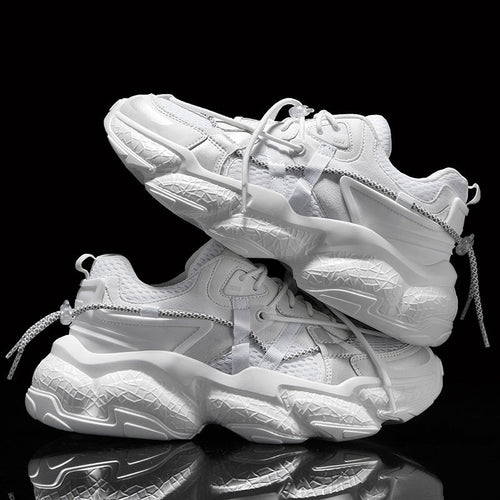 Women's Black Non-Slip Platform Sneakers With Lace Up Comfort