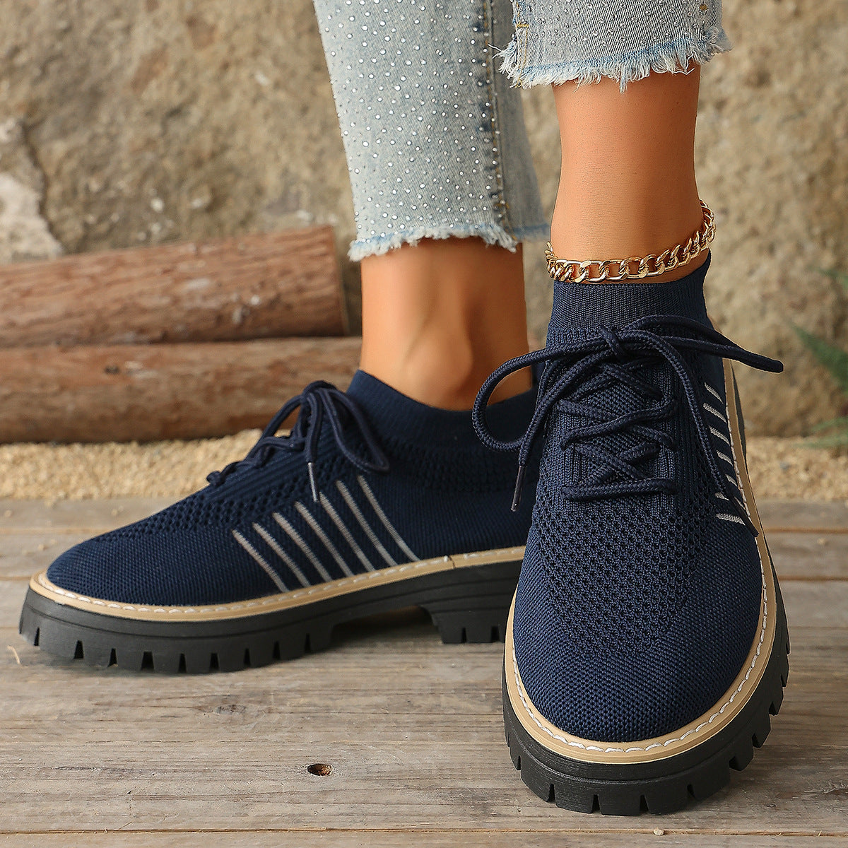 Women’s Lace Up Mesh Sneakers – Breathable Running Shoes With Grip Sole