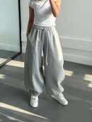 Women's Comfortable Wide Leg Trousers With Elastic Waistband – Relaxed Fit Pants