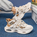 Women's Platform Leather Sneakers With Stylish Lace Up Comfort Fit