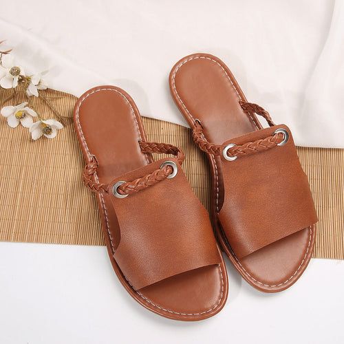 Women’s Elegant Braided Strappy Sandals – Stylish Comfort Summer Shoes