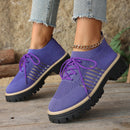 Women’s Lace Up Mesh Sneakers – Breathable Running Shoes With Grip Sole