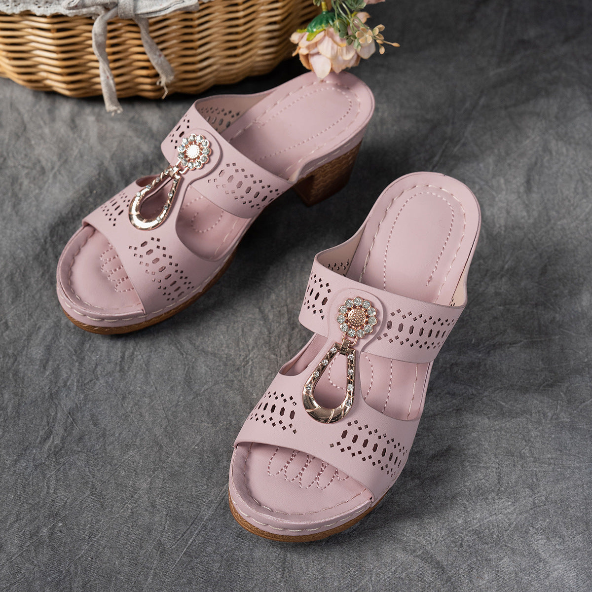 Women’s Elegant Platform Sandals – Sparkling Strap Comfort Shoes