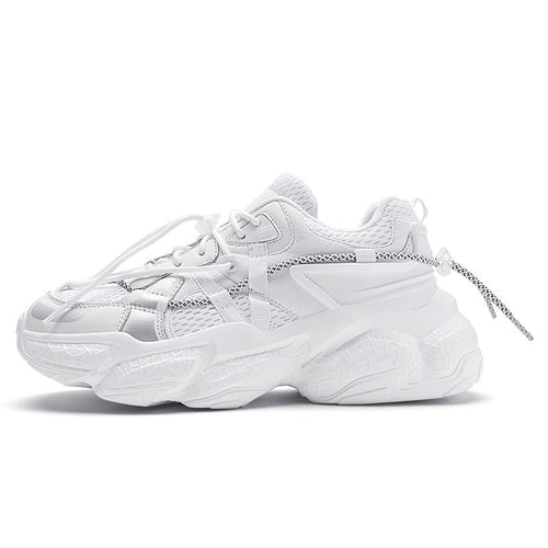 Women's Black Non-Slip Platform Sneakers With Lace Up Comfort