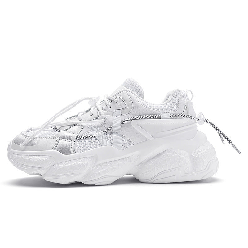 Women's Black Non-Slip Platform Sneakers With Lace Up Comfort