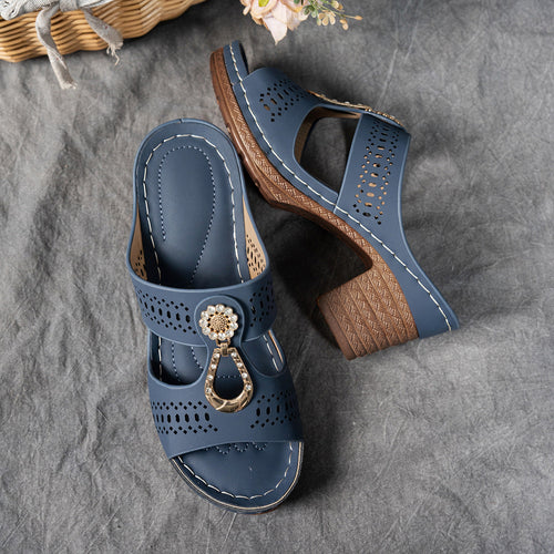 Women’s Elegant Platform Sandals – Sparkling Strap Comfort Shoes