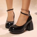 Women’s Elegant Platform Heeled Shoes – Adjustable Strap Comfort Heels