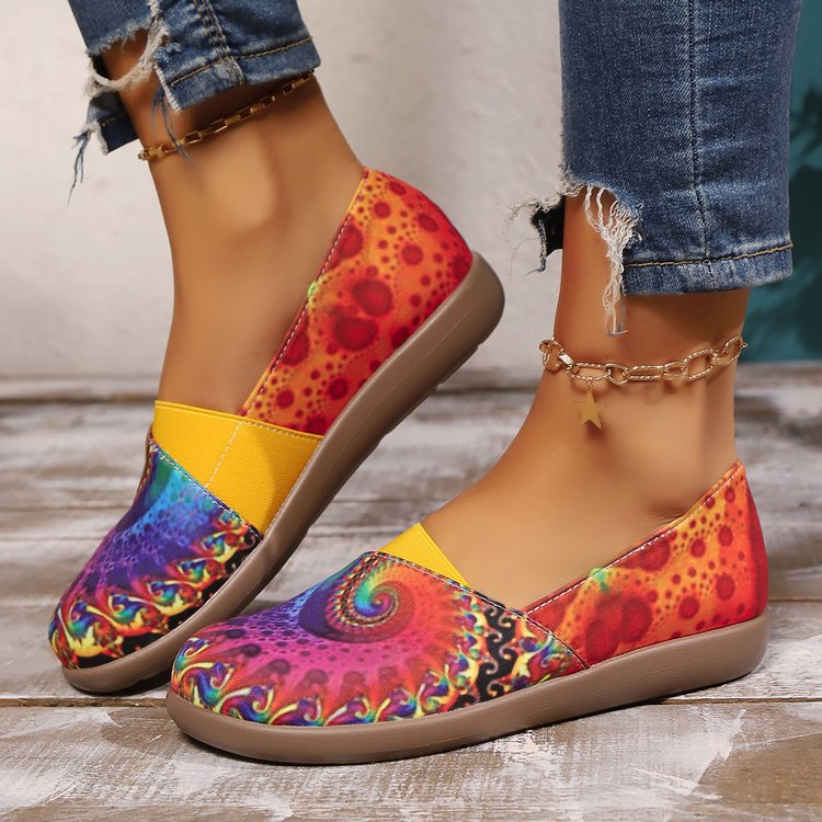 Women’s Colorful Slip On Ballerina Flats – Elastic Cuff Comfort Shoes