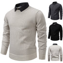 Mens Fine Knit Sweater Modern Collar – Stylish Casual Pullover