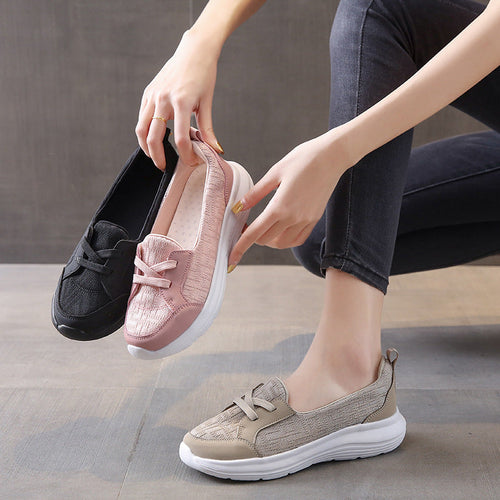 Women’s Pink Slip-On Sneakers – Lightweight Cushioned Comfort Shoes