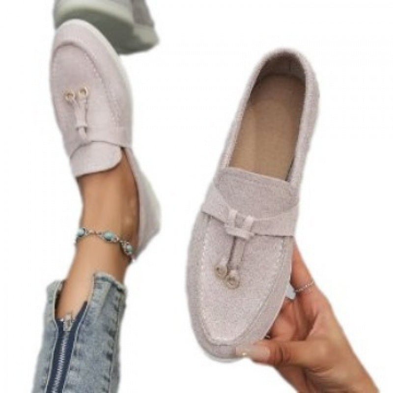 Women’s Flat Slip On Suede Loafers – Comfortable Casual Walking Shoes