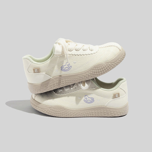 Women's Stylish Laced Up Blue Leather Sneakers