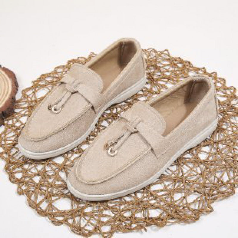 Women’s Flat Slip On Suede Loafers – Comfortable Casual Walking Shoes