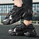 Women's Black Non-Slip Platform Sneakers With Lace Up Comfort