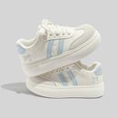 Women's Trendy Laced Up Suede Sneakers With Red Laces